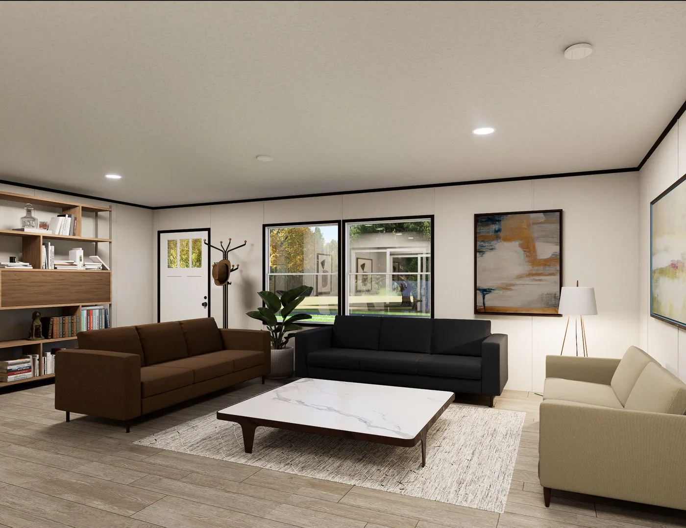 The ULTRA PRO HERCULES 28X68 3BR Living Room. This Manufactured Mobile Home features 3 bedrooms and 2 baths.