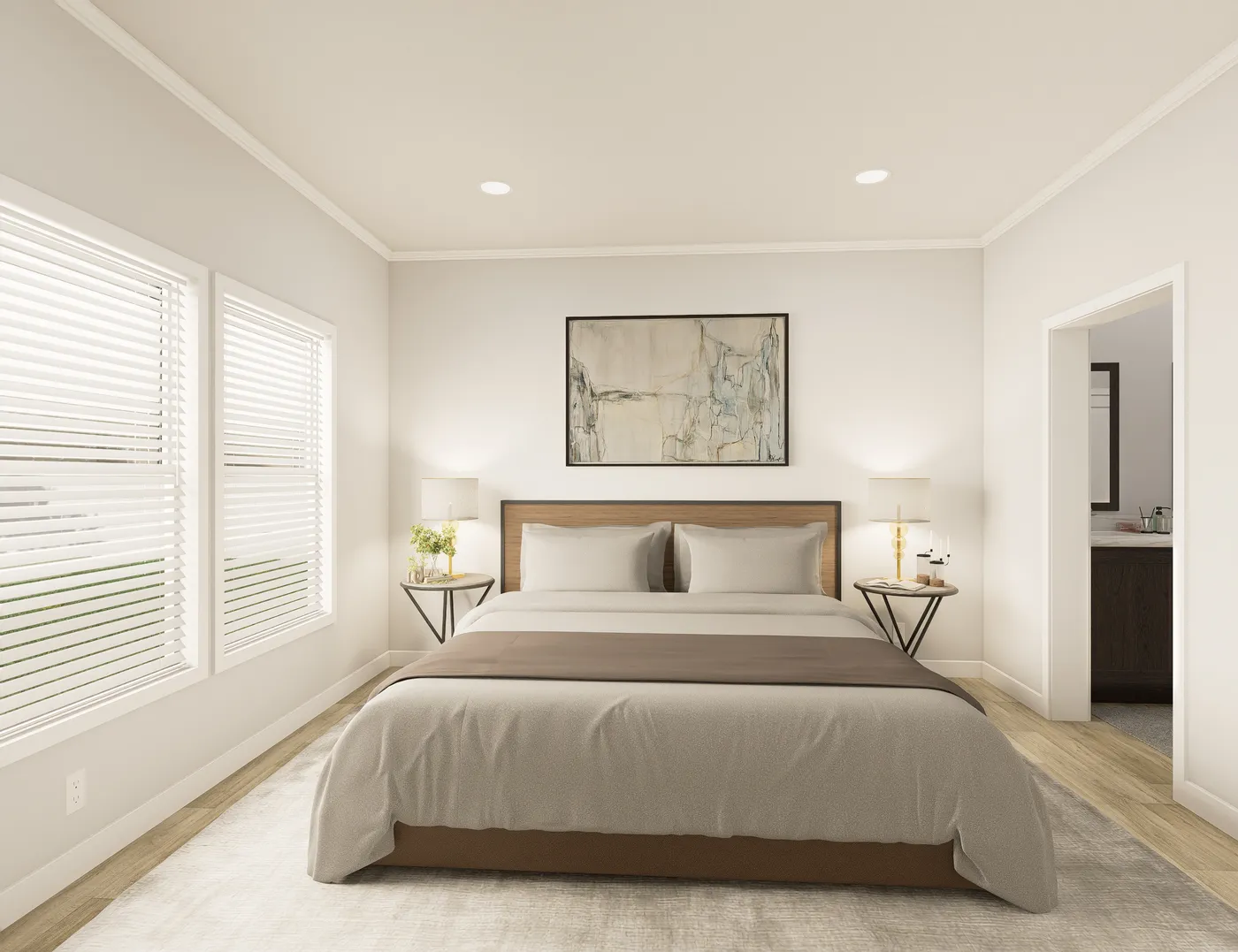 The THE ELITE 52 Primary Bedroom. This Manufactured Mobile Home features 3 bedrooms and 2 baths.