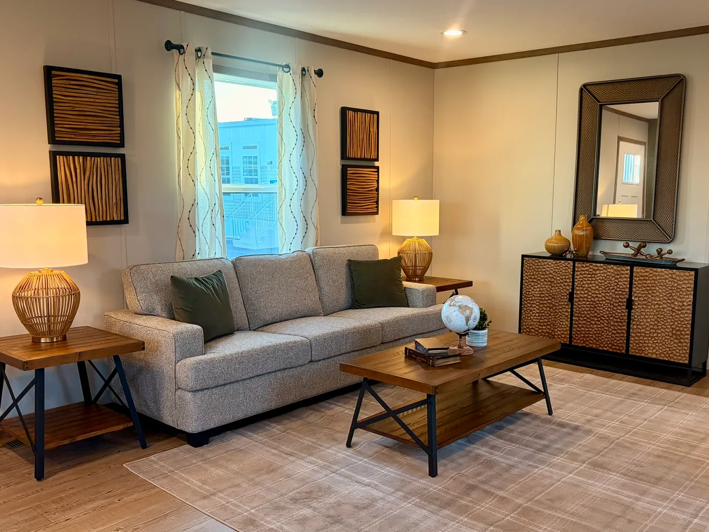 The BERYL Living Room. This Manufactured Mobile Home features 3 bedrooms and 2 baths.