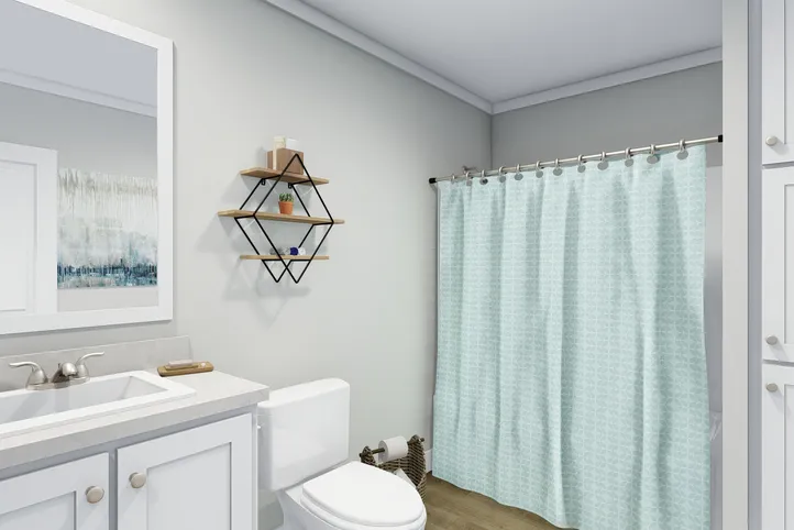 The REMINGTON Guest Bathroom. This Manufactured Mobile Home features 3 bedrooms and 2 baths.