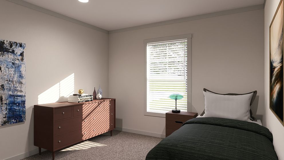 The FARM 3 FLEX DEN Guest Bedroom. This Manufactured Mobile Home features 3 bedrooms and 2 baths.