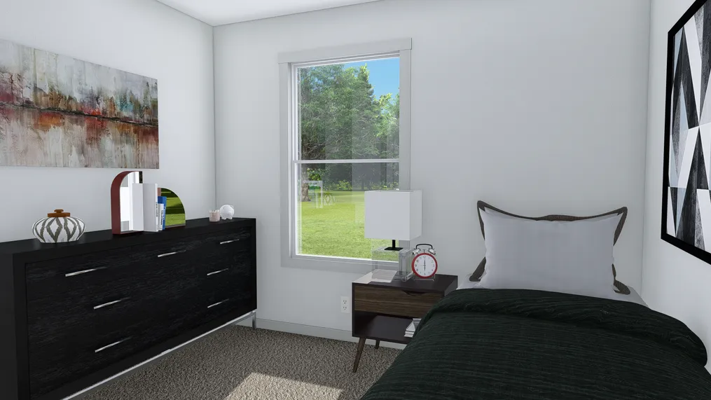 The TEM2444-2A RISING SUN Guest Bedroom. This Manufactured Mobile Home features 2 bedrooms and 2 baths.