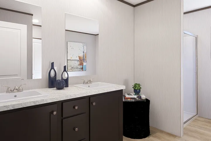 The ULTRA PRO HERCULES 28X68 3BR Primary Bathroom. This Manufactured Mobile Home features 3 bedrooms and 2 baths.