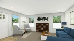 The UNDER PRESSURE Living Room. This Manufactured Mobile Home features 3 bedrooms and 2 baths.