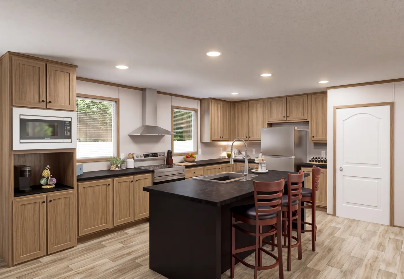 The THE MOUNTAINEER 72 Kitchen. This Manufactured Mobile Home features 3 bedrooms and 2 baths.