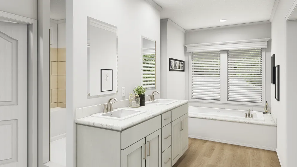 The TU3068A Primary Bathroom. This Manufactured Mobile Home features 4 bedrooms and 2 baths.