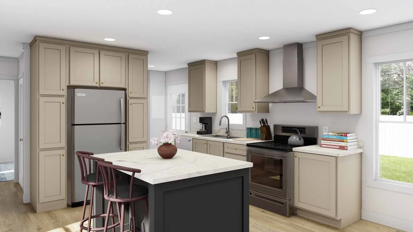 The STILL THE ONE Kitchen. This Manufactured Mobile Home features 2 bedrooms and 2 baths.