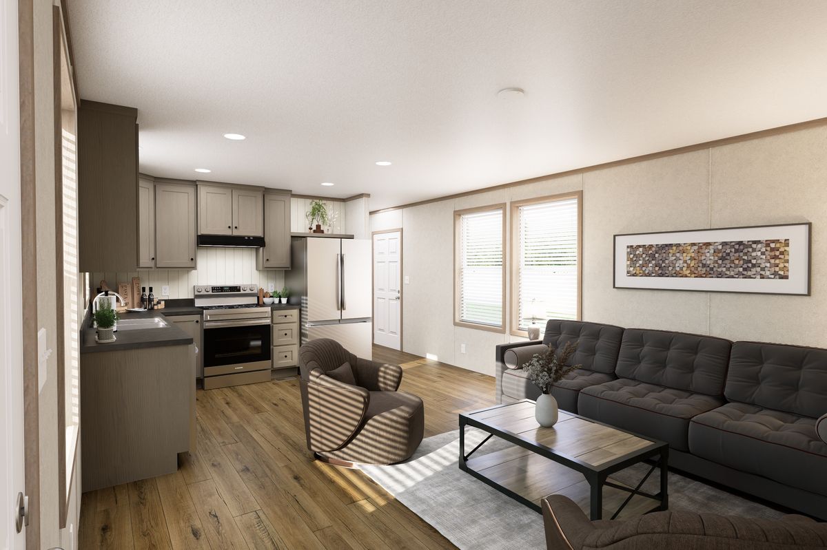 The 6616-CC01 CORNERSTONE 66 Foyer. This Manufactured Mobile Home features 3 bedrooms and 2 baths.