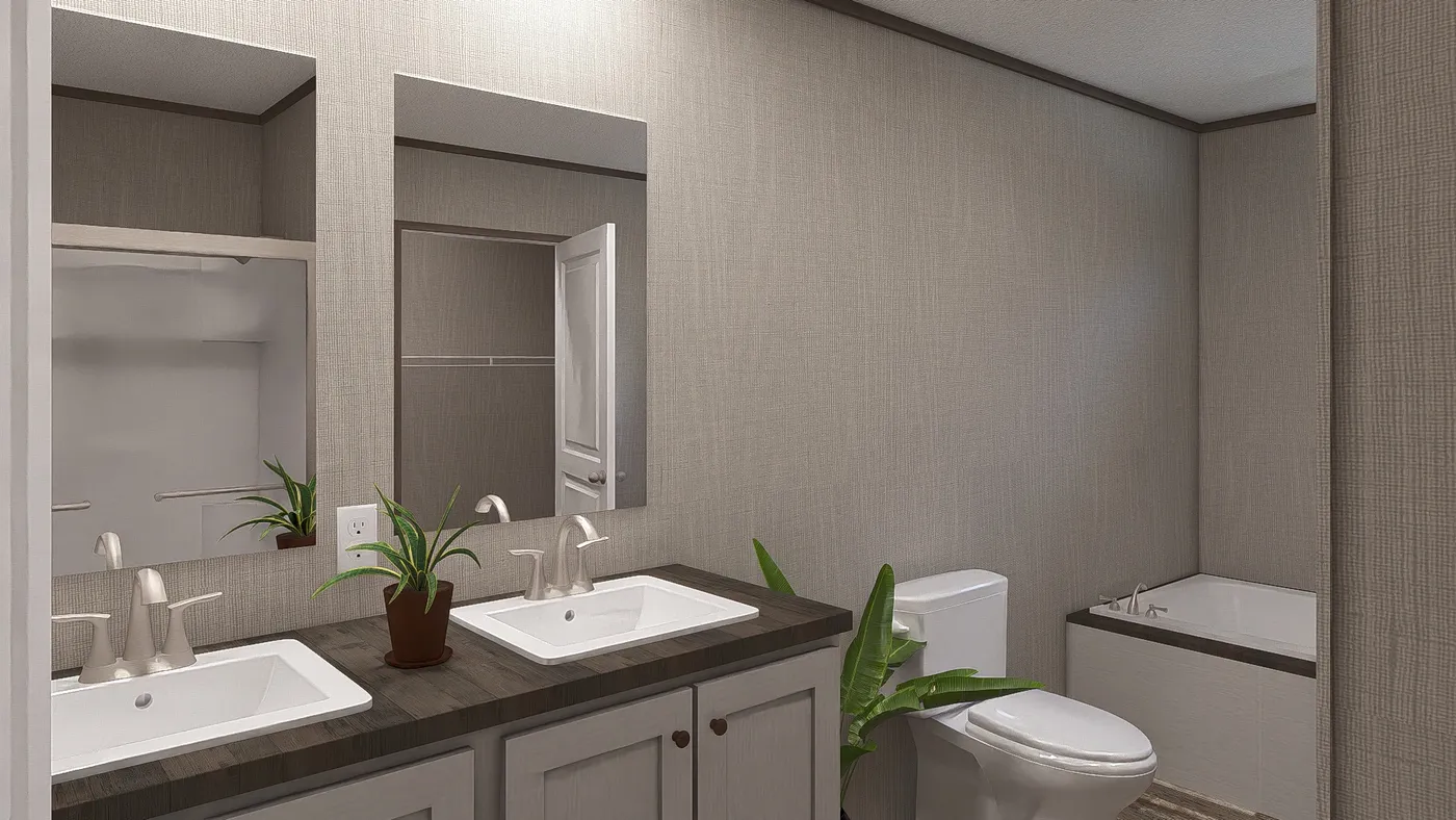 The ULTRA PRO BIG BOY 4 BR 32X76 Primary Bathroom. This Manufactured Mobile Home features 4 bedrooms and 2 baths.