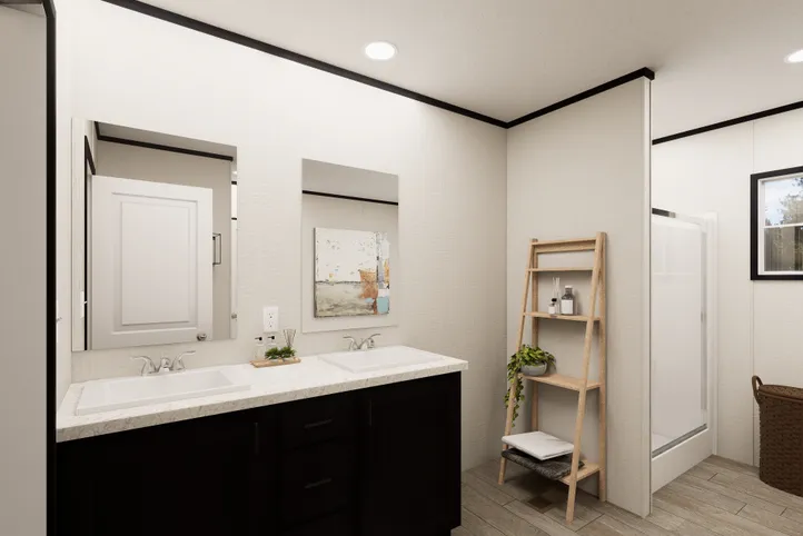 The ULTRA PRO HERCULES 28X68 3BR Primary Bathroom. This Manufactured Mobile Home features 3 bedrooms and 2 baths.