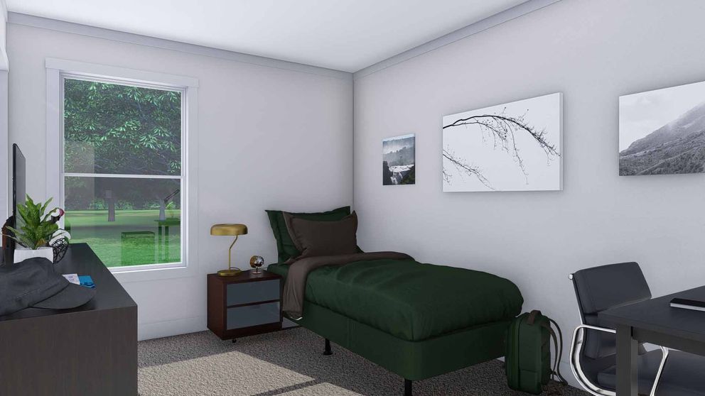 The LOVELY DAY Bedroom. This Manufactured Mobile Home features 4 bedrooms and 2 baths.