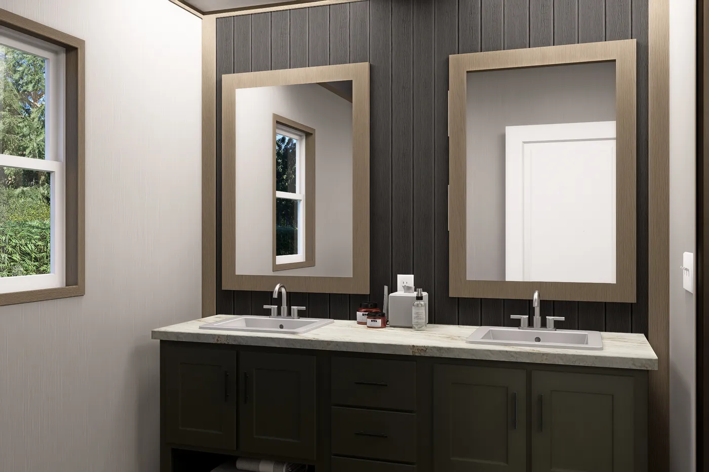 The MARINER Primary Bathroom. This Manufactured Mobile Home features 3 bedrooms and 2 baths.