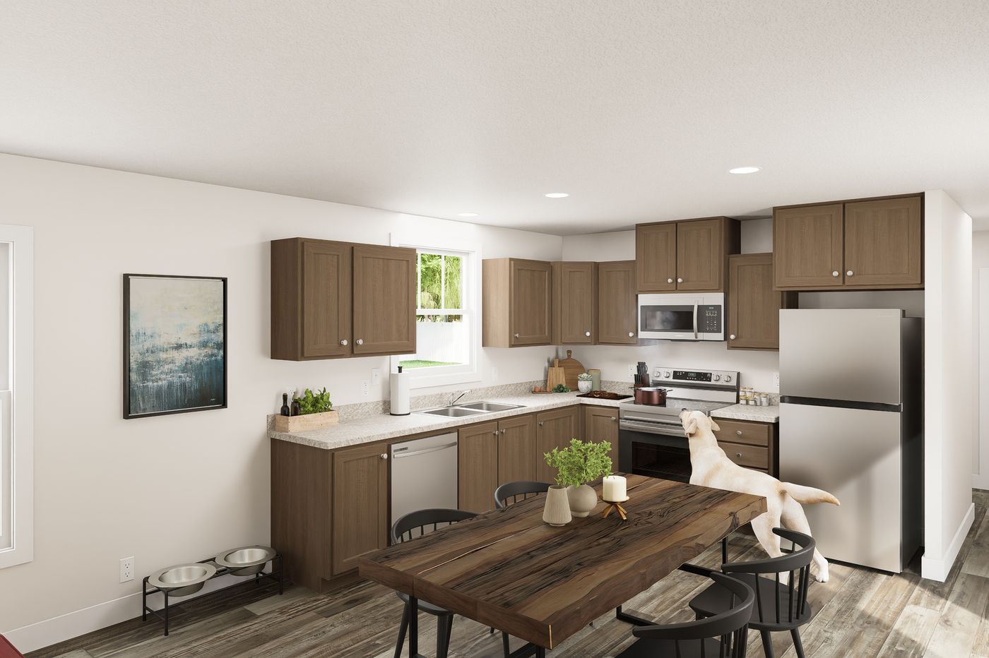 The 7616-SW023 Kitchen. This Manufactured Mobile Home features 3 bedrooms and 2 baths.