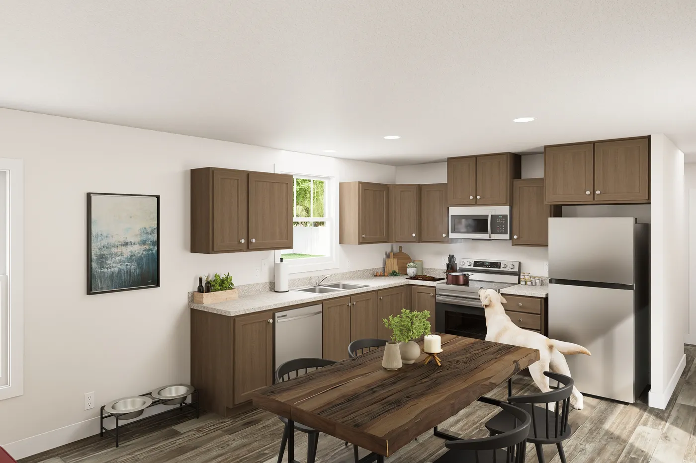 The 7616-SW023 Kitchen. This Manufactured Mobile Home features 3 bedrooms and 2 baths.