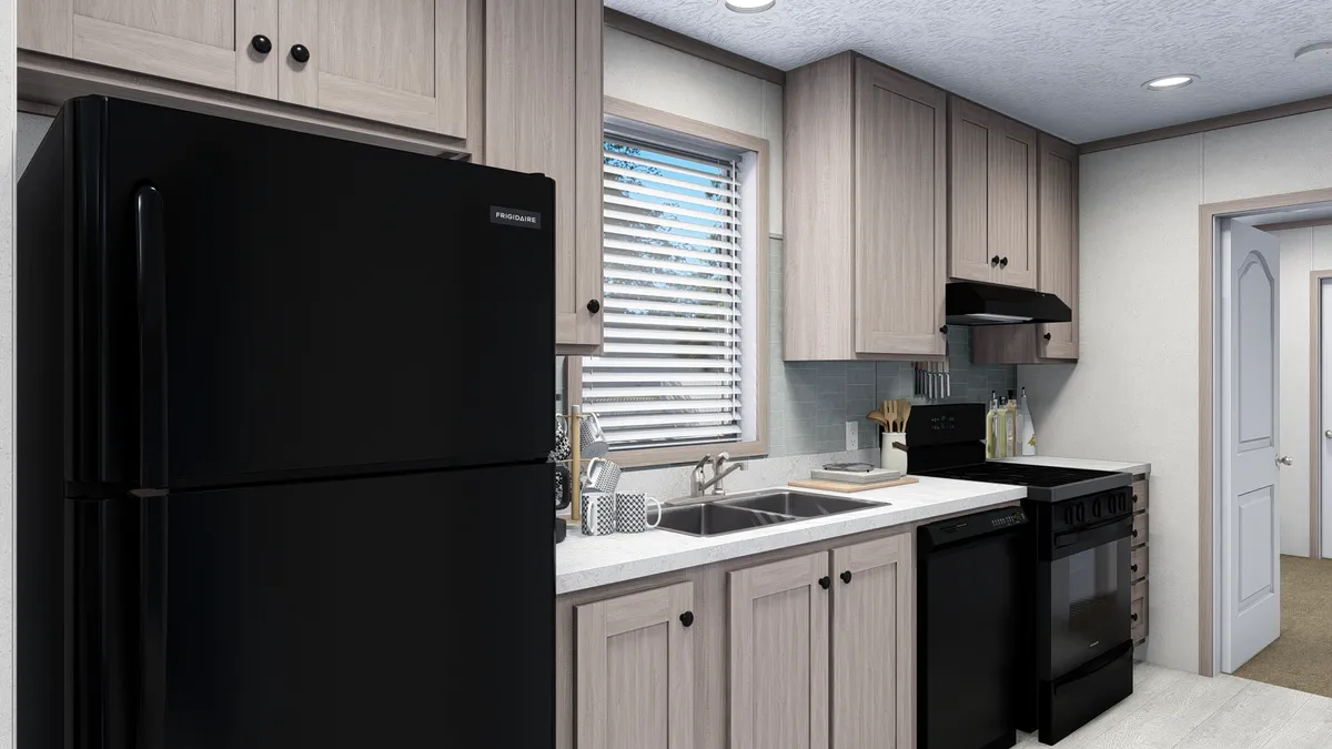 The 6014-4701 THE PULSE Kitchen. This Manufactured Mobile Home features 2 bedrooms and 2 baths.