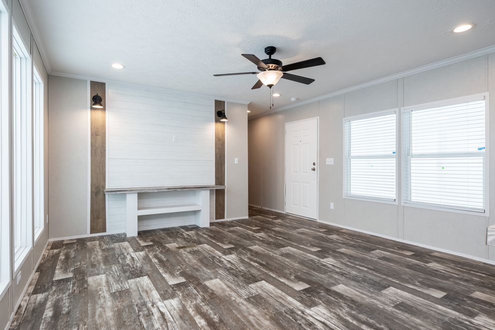The WILLOW Living Room. This Manufactured Mobile Home features 3 bedrooms and 2 baths.