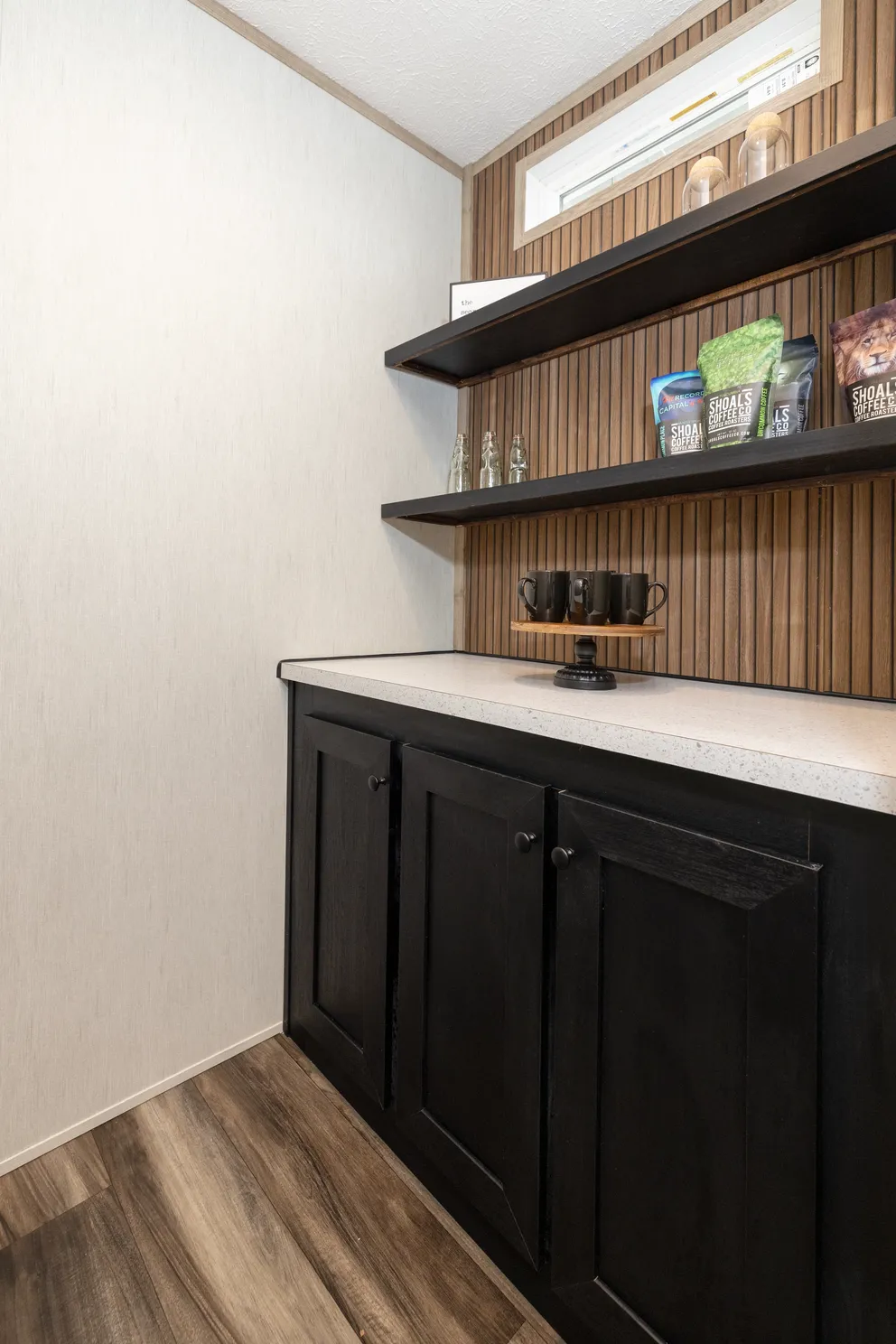The THE DARK SANDS Kitchen coffee bar. 