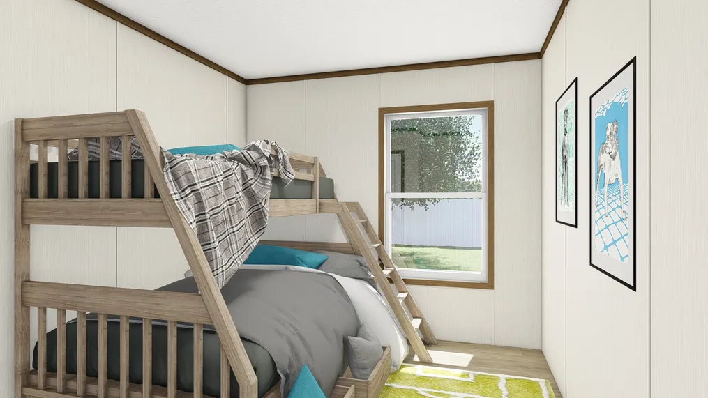 The THE IMPACT Bedroom. This Manufactured Mobile Home features 4 bedrooms and 2 baths.