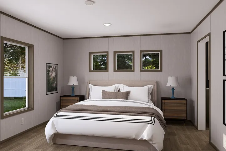 The CROCKETT Bedroom. This Manufactured Mobile Home features 3 bedrooms and 2 baths.
