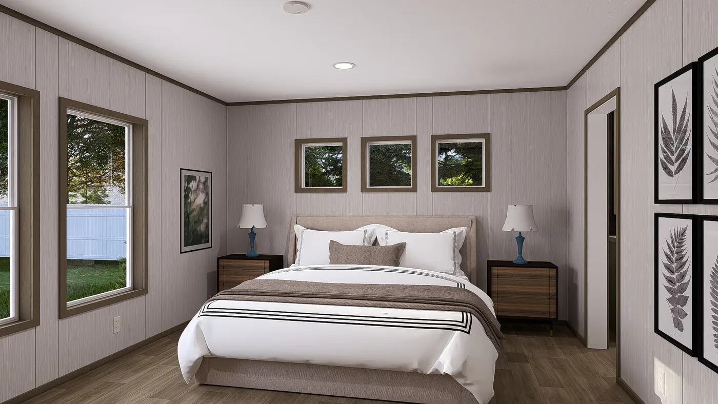 The CROCKETT Bedroom. This Manufactured Mobile Home features 3 bedrooms and 2 baths.