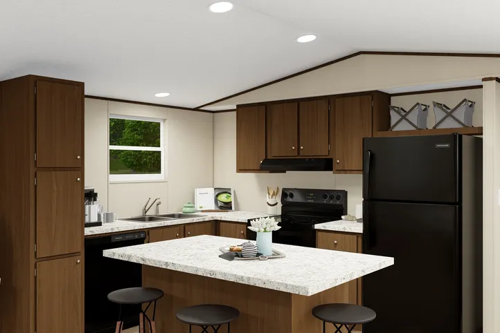 The SPLENDOR Kitchen. This Manufactured Mobile Home features 3 bedrooms and 2 baths.