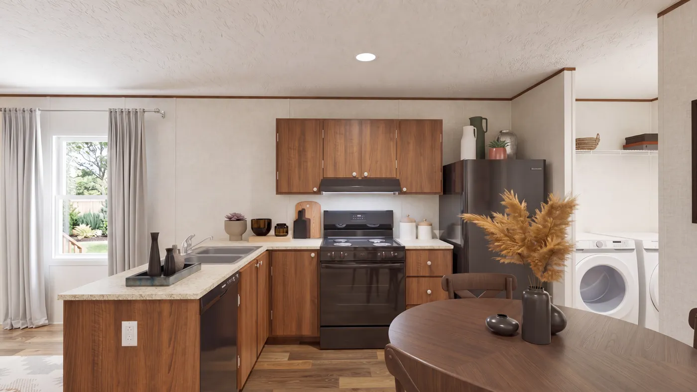 The DOGWOOD Kitchen. This Manufactured Mobile Home features 2 bedrooms and 2 baths.