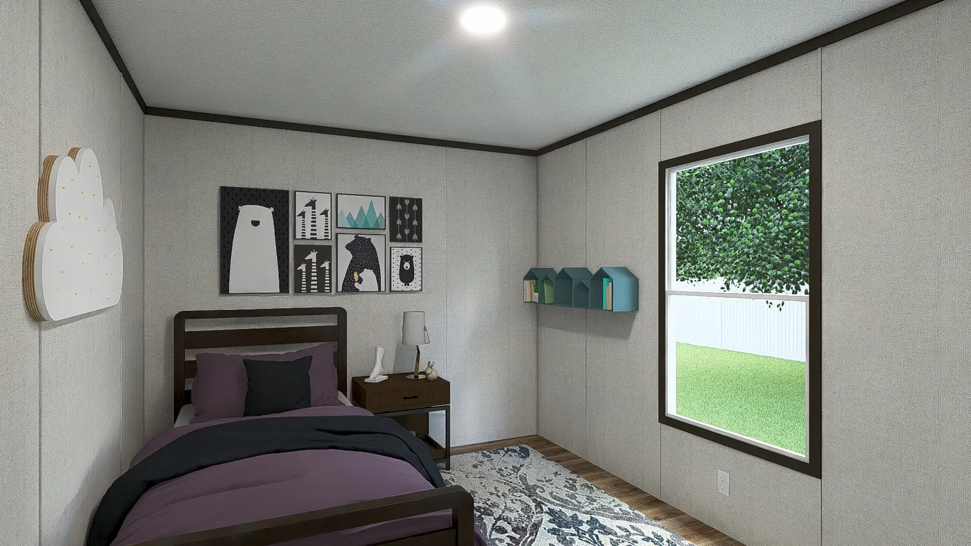 The AMBITION Guest Bedroom. This Manufactured Mobile Home features 4 bedrooms and 2 baths.