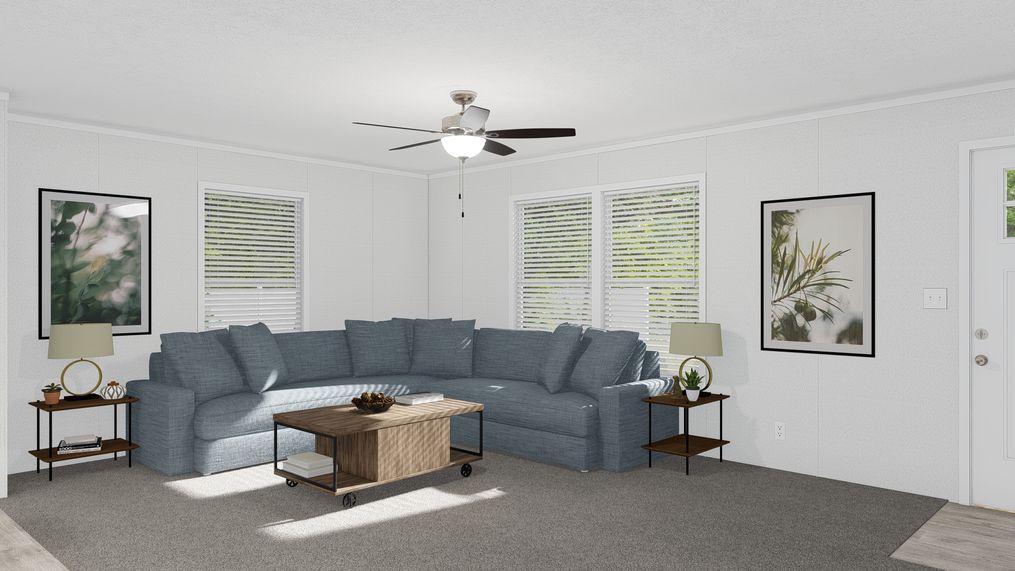 The THE RESERVE 52 Living Room. This Manufactured Mobile Home features 3 bedrooms and 2 baths.