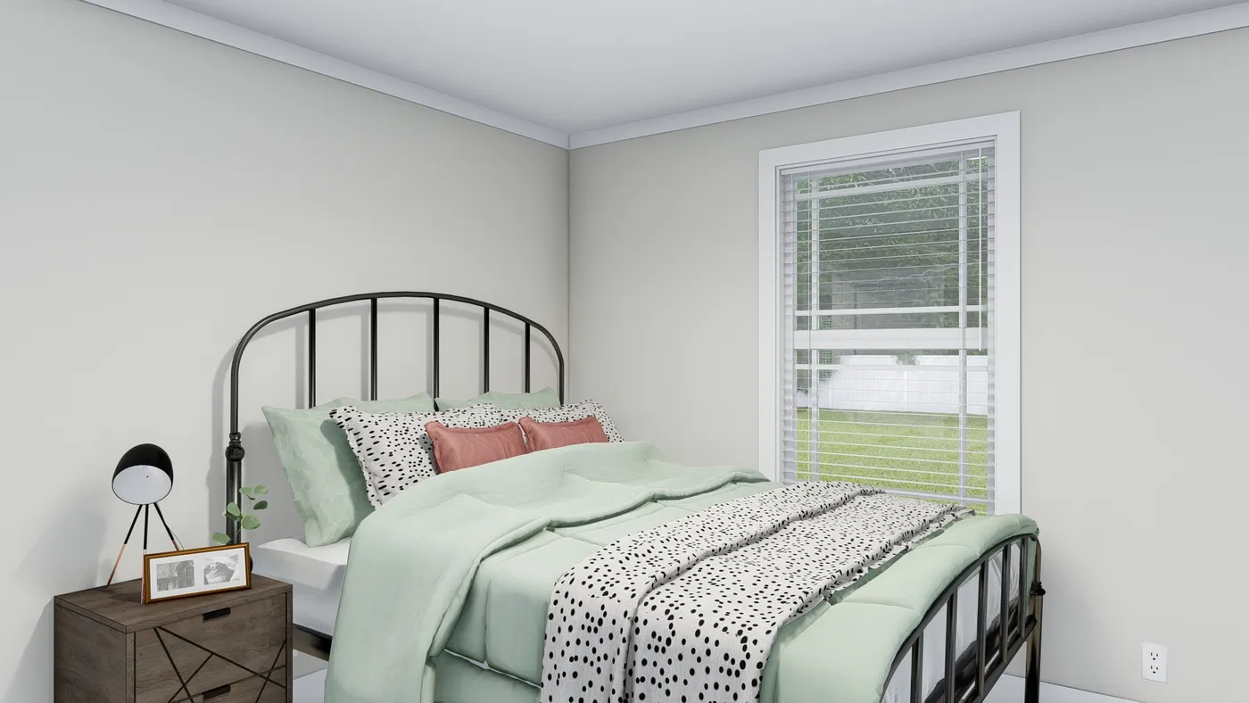The MAVERICK 56A Bedroom. This Manufactured Mobile Home features 3 bedrooms and 2 baths.
