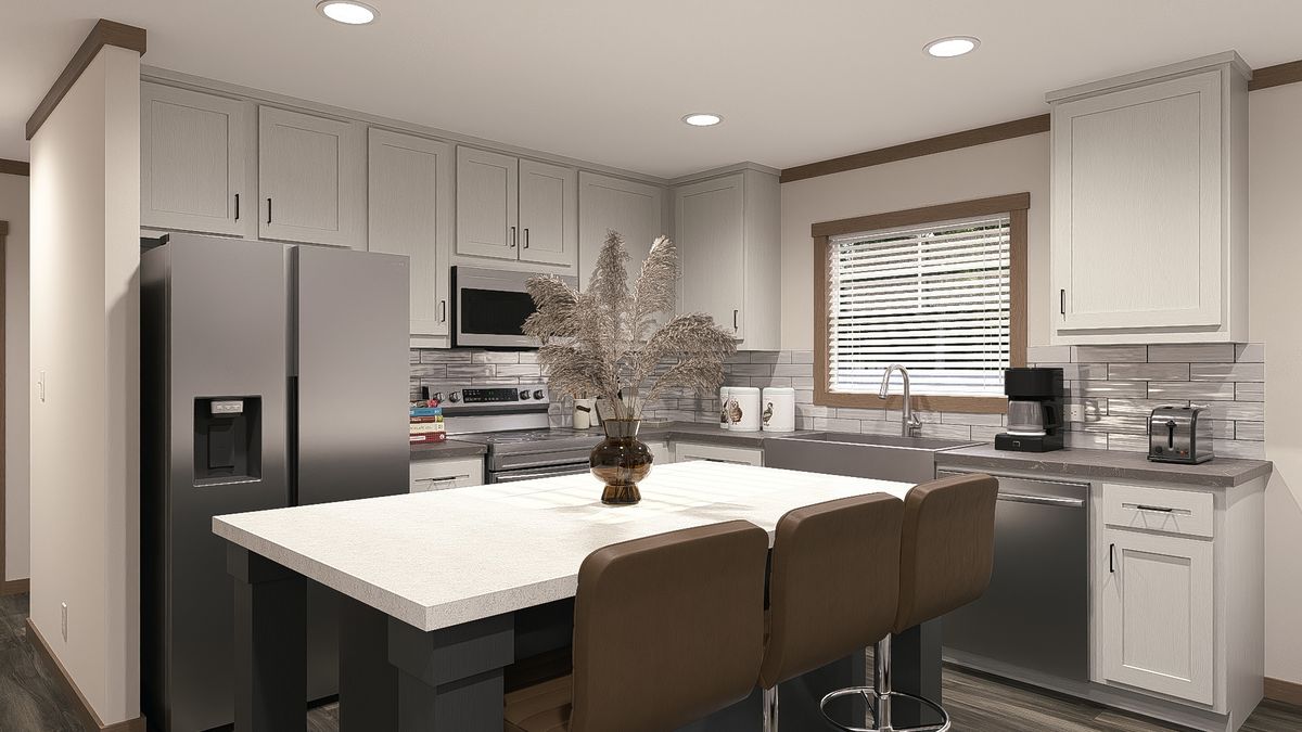 The LEXI Kitchen. This Manufactured Mobile Home features 3 bedrooms and 2 baths.