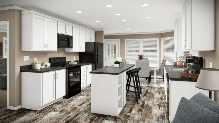 The THE MAVERICK Kitchen. This Manufactured Mobile Home features 3 bedrooms and 2 baths.