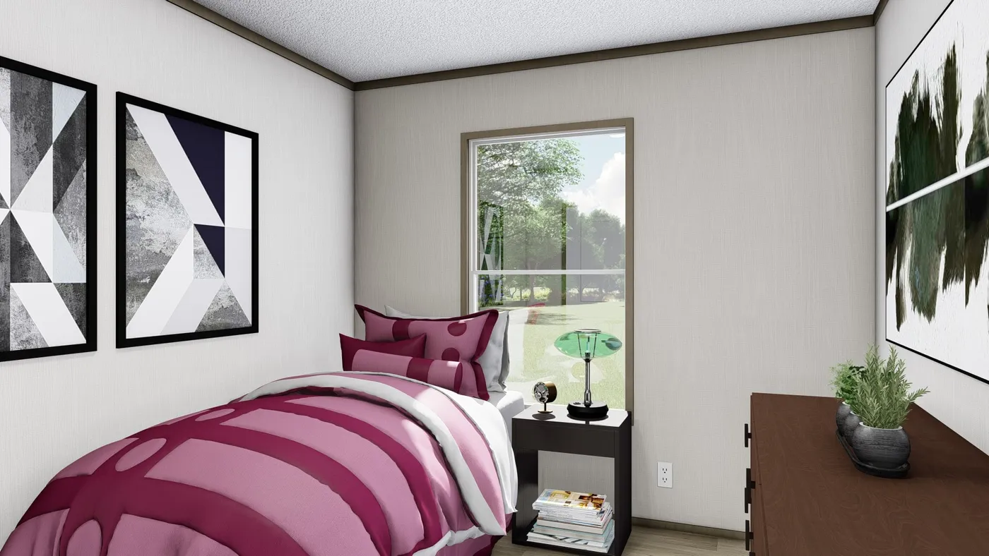 The BOONE Bedroom. This Manufactured Mobile Home features 4 bedrooms and 2 baths.