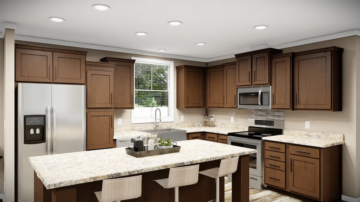 The THE LLOYD II Kitchen. This Manufactured Mobile Home features 3 bedrooms and 2 baths.