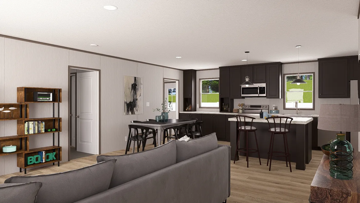 The ULTRA PRO 3 BR 28X56 Living Room. This Manufactured Mobile Home features 3 bedrooms and 2 baths.