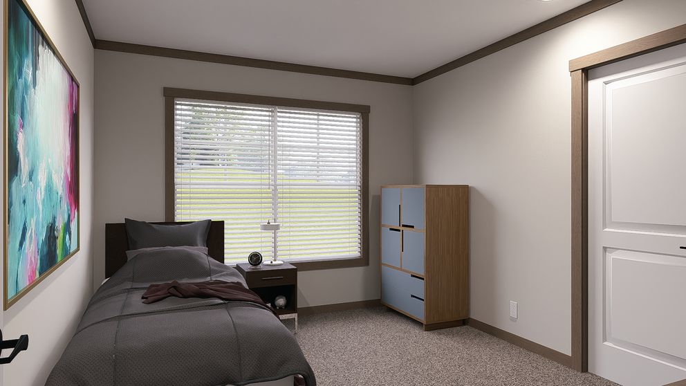 The NELLIE Guest Bedroom. This Manufactured Mobile Home features 4 bedrooms and 2 baths.
