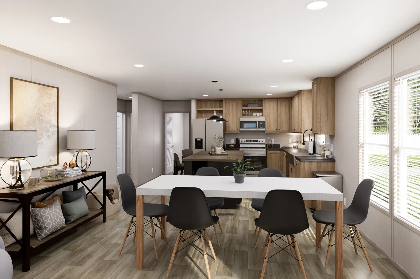 The TRADITION 3260 Dining Room. This Manufactured Mobile Home features 3 bedrooms and 2 baths.
