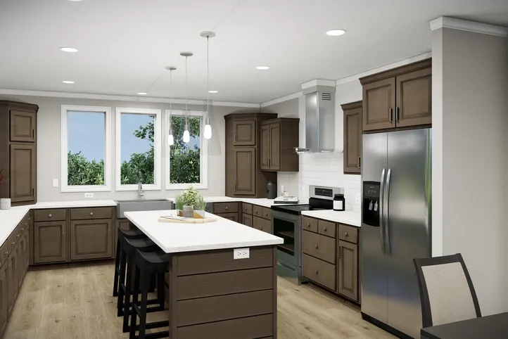 The HUXTON II Kitchen. This Manufactured Mobile Home features 4 bedrooms and 2 baths.