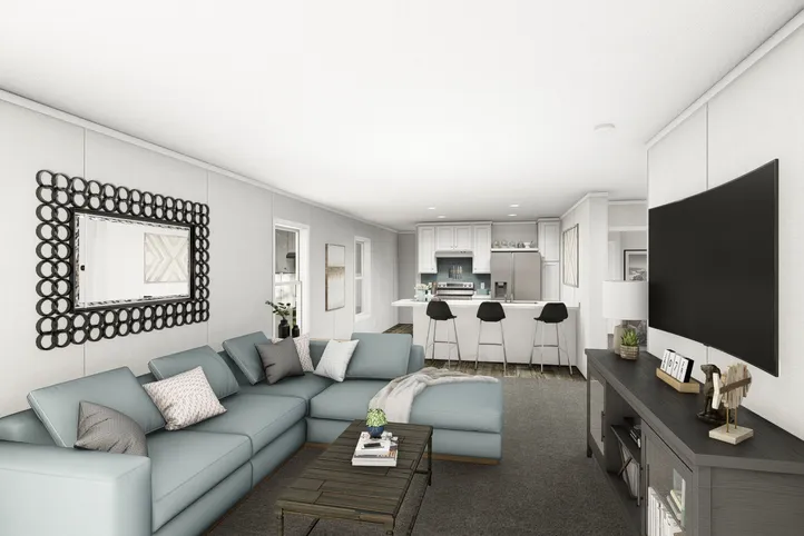 The JADE Foyer. This Manufactured Mobile Home features 2 bedrooms and 1 bath.
