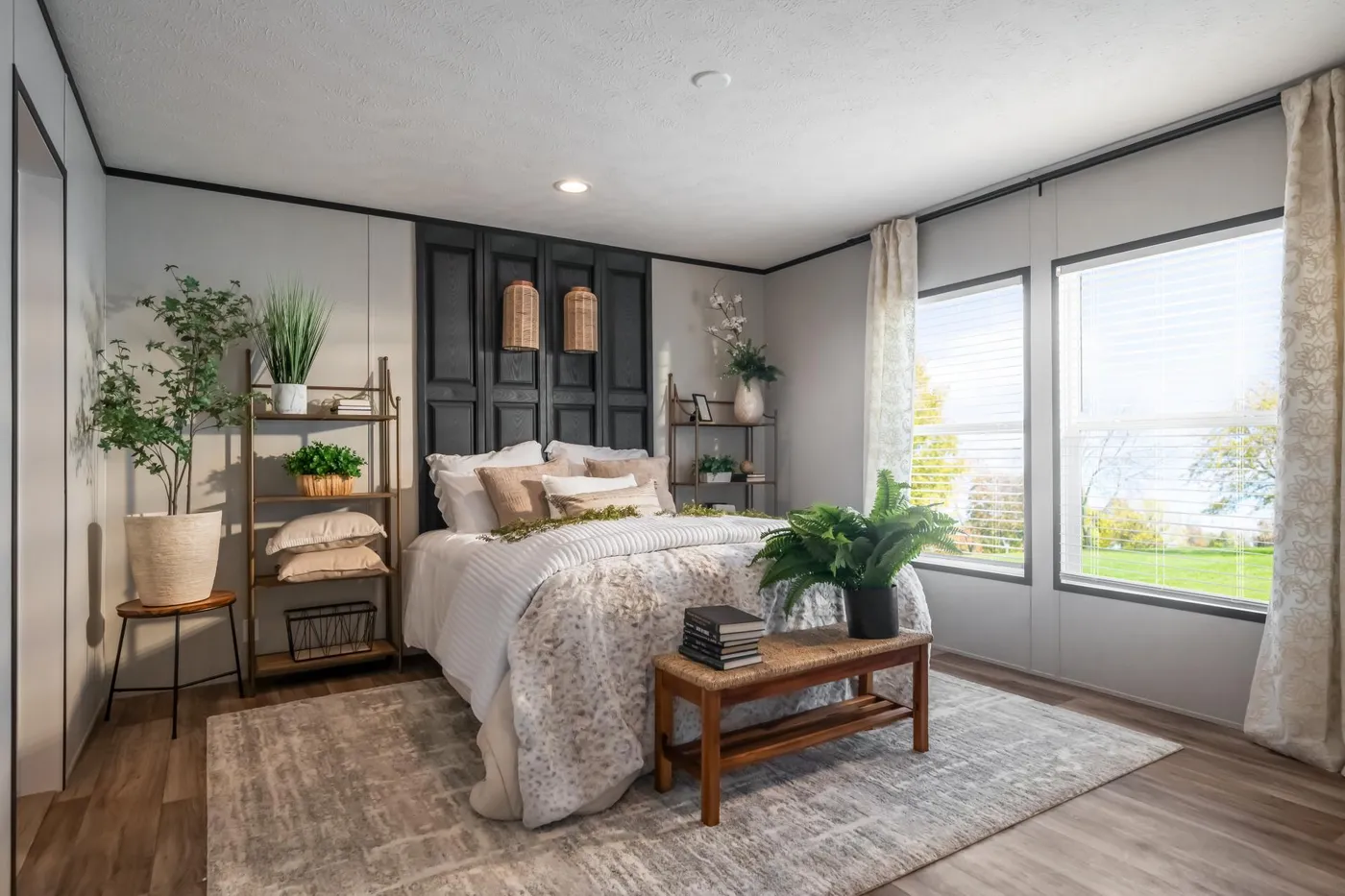 The ELEMENT Primary Bedroom. This Manufactured Mobile Home features 3 bedrooms and 2 baths.