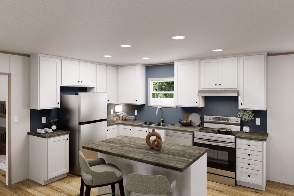 The ULTRA FLEX Kitchen. This Manufactured Mobile Home features 3 bedrooms and 2 baths.