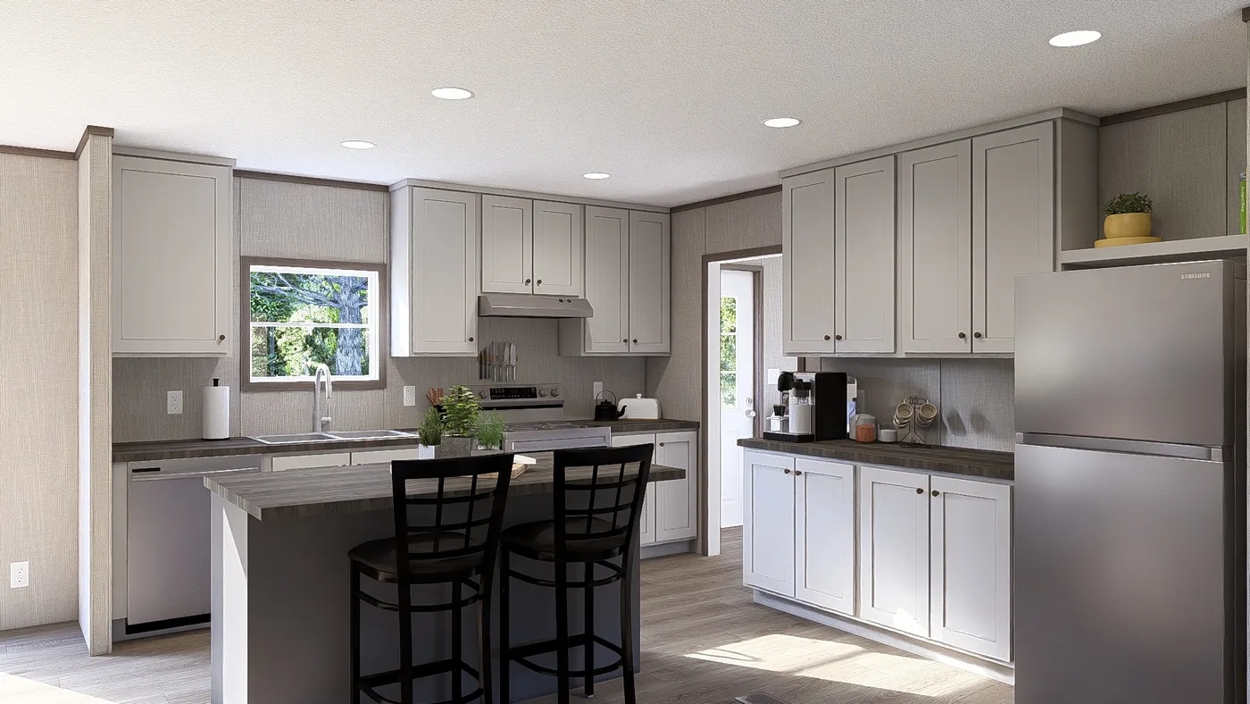 The LEGEND BIG BOY Kitchen. This Manufactured Mobile Home features 4 bedrooms and 2 baths.