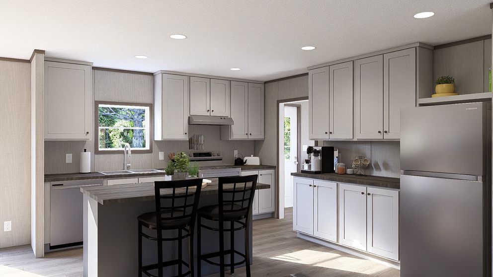 The LEGEND BIG BOY Kitchen. This Manufactured Mobile Home features 4 bedrooms and 2 baths.