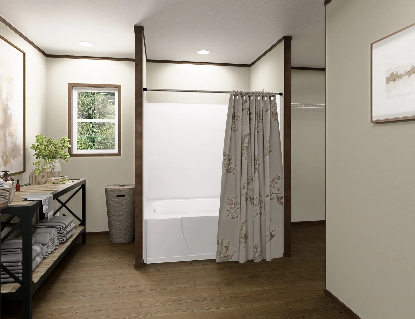 The EVEREST Primary Bathroom. This Manufactured Mobile Home features 4 bedrooms and 2 baths.