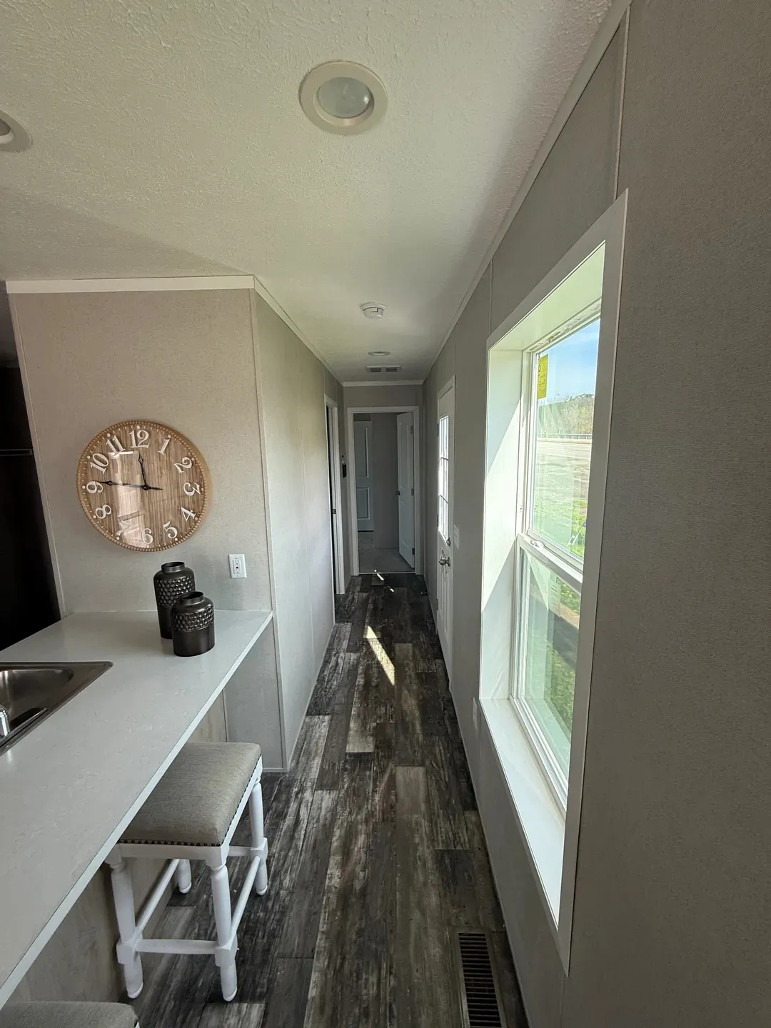 The ONYX Kitchen. This Manufactured Mobile Home features 1 bedroom and 1 bath.