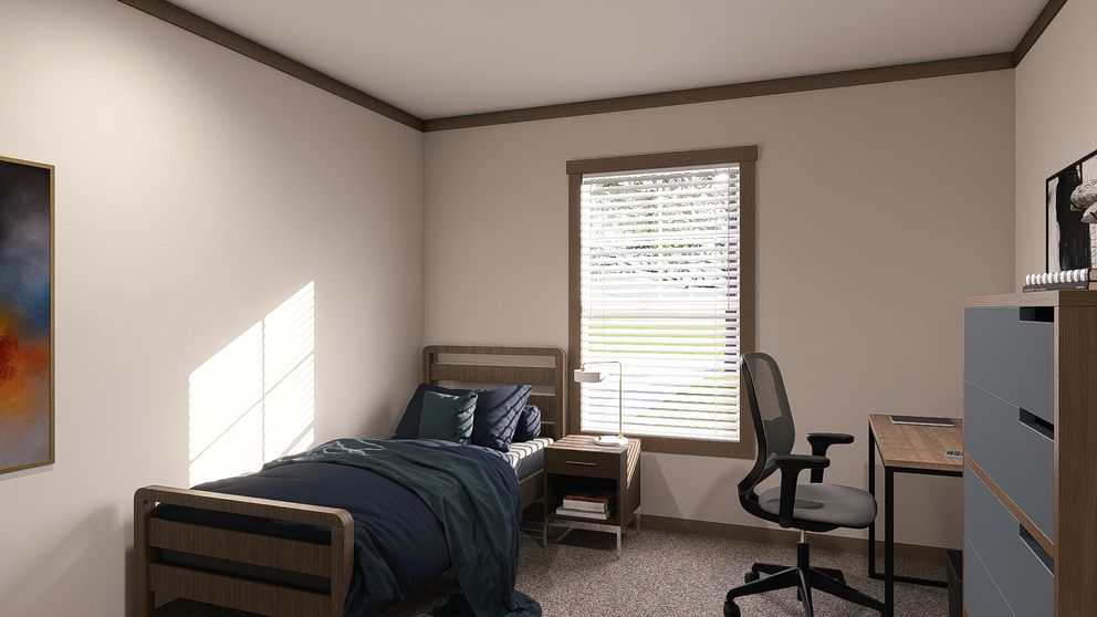 The FARM 3 FLEX ELITE Guest Bedroom. This Manufactured Mobile Home features 3 bedrooms and 2 baths.