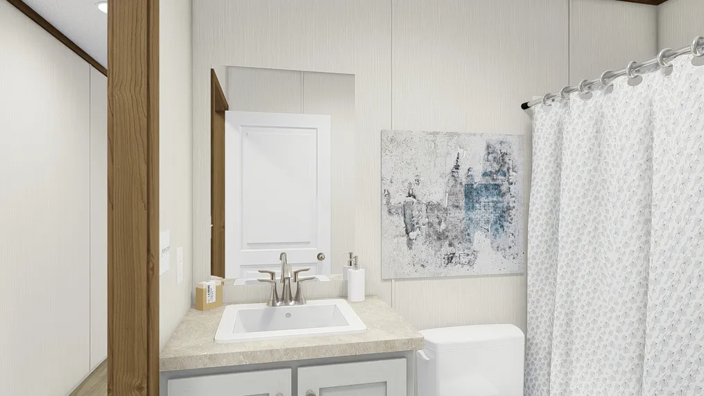 The THE INTUITION Guest Bathroom. This Manufactured Mobile Home features 3 bedrooms and 2 baths.