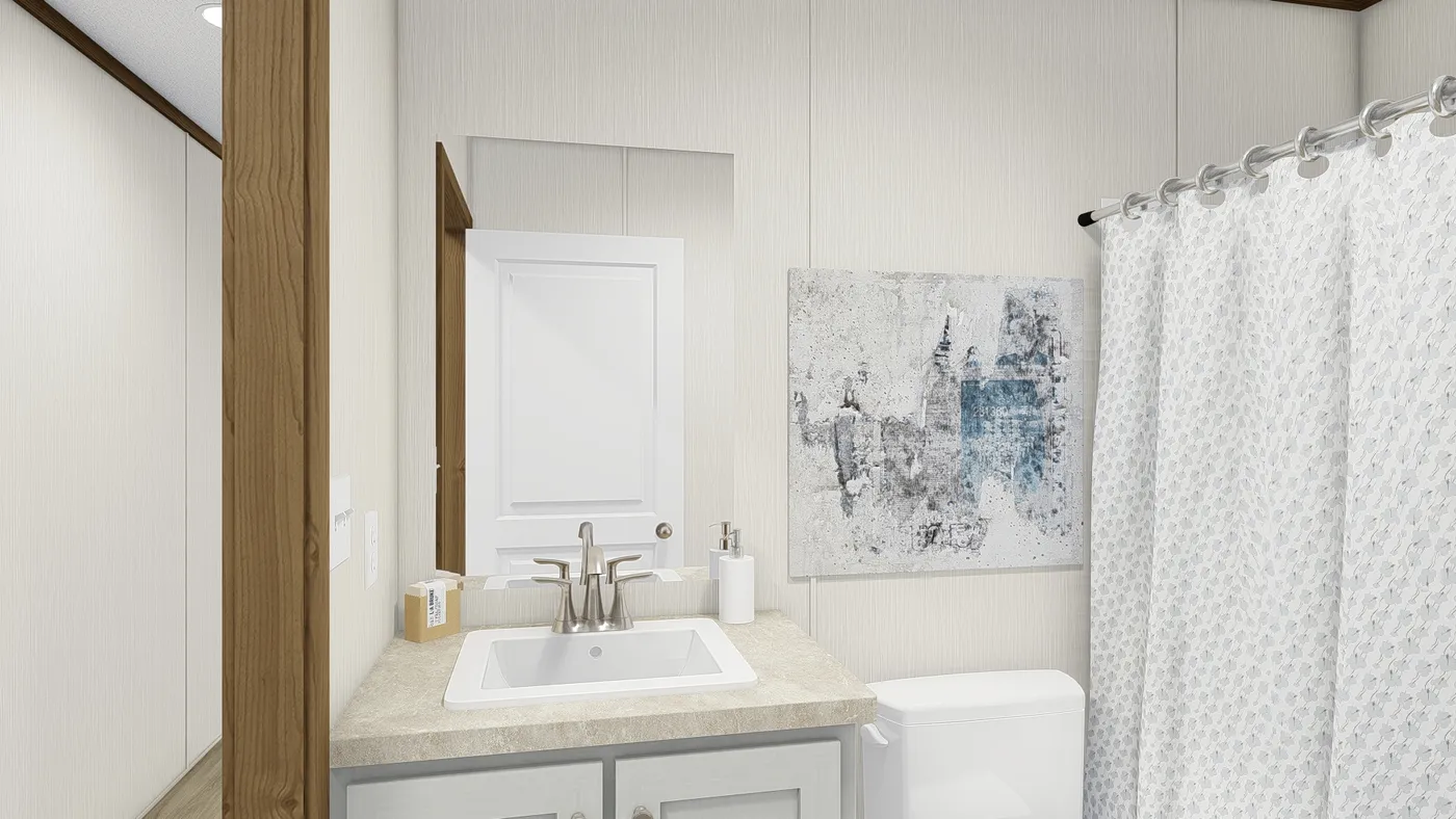 The THE INTUITION Guest Bathroom. This Manufactured Mobile Home features 3 bedrooms and 2 baths.