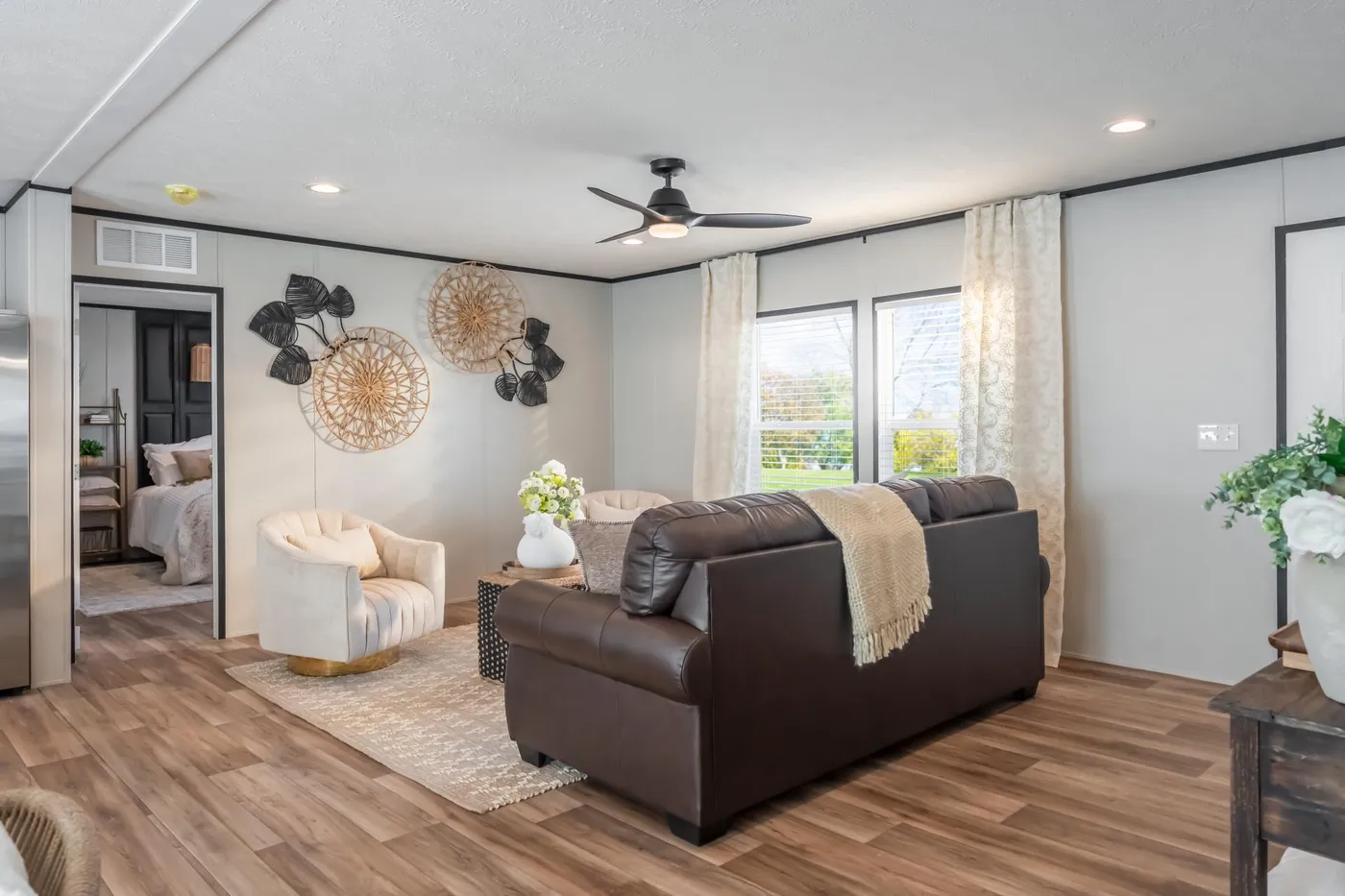 The ELEMENT Living Room. This Manufactured Mobile Home features 3 bedrooms and 2 baths.