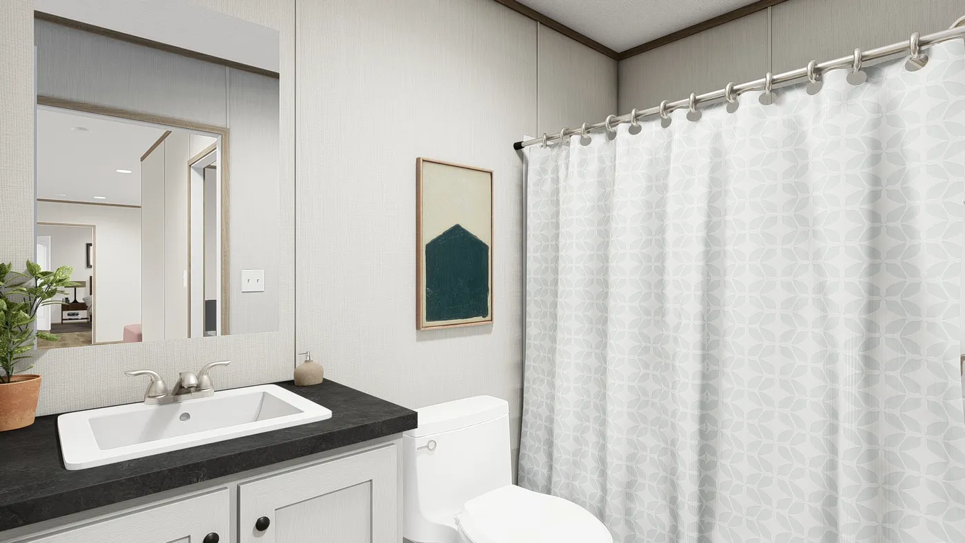 The VISTA Guest Bathroom. This Manufactured Mobile Home features 3 bedrooms and 2 baths.