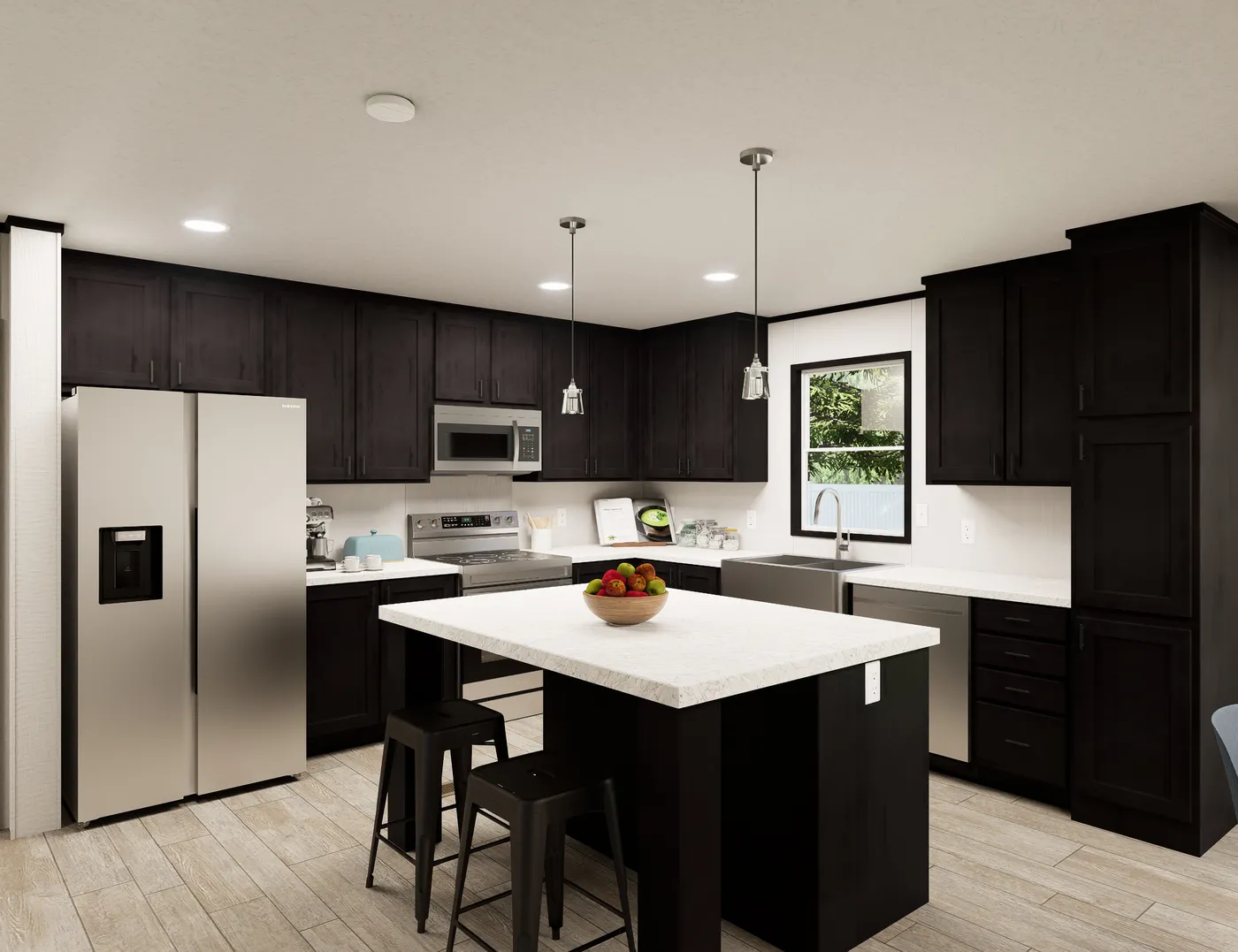 The ULTRA FLEX HERCULES 28X68 3BR Kitchen. This Manufactured Mobile Home features 3 bedrooms and 2 baths.